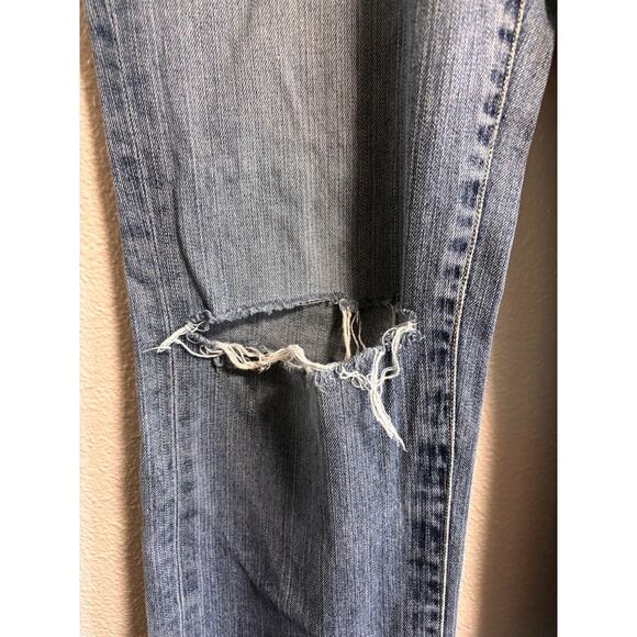 Seven 7 Relaxed Distressed Blue Denim Jeans Men's Size 32 Destroyed Western - Picture 5 of 12